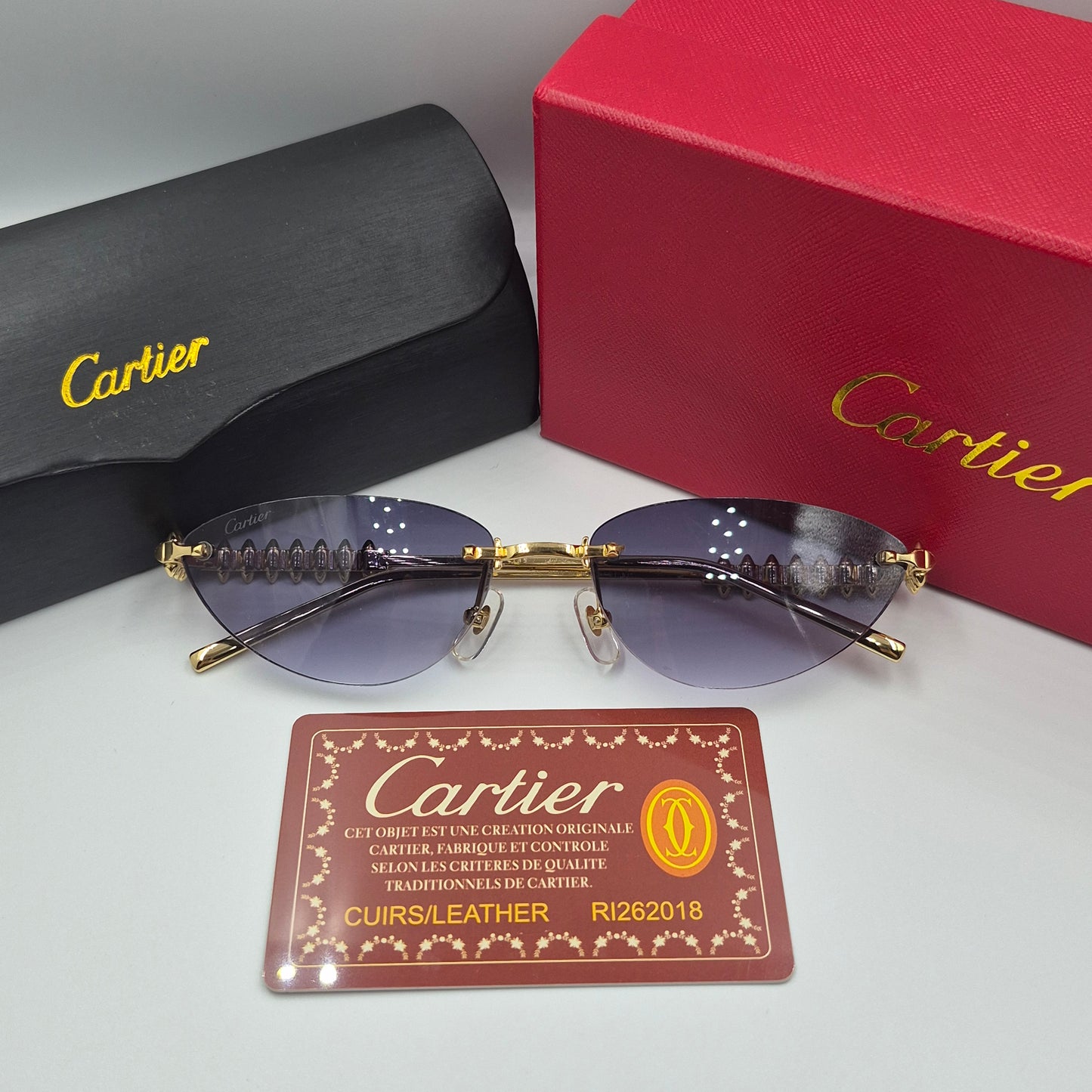 Solaires: CARTIER CLASH CT0543S doré noir deg