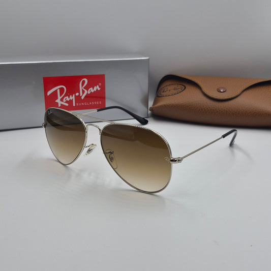 Solaires:  RAYBAN AVIATOR CLASSIC RB-3025 argent marron