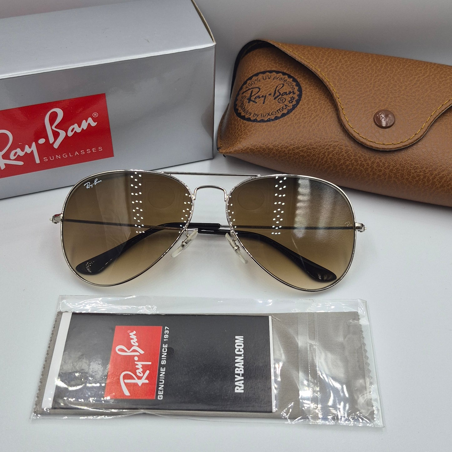 Solaires:  RAYBAN AVIATOR CLASSIC RB-3025 argent marron