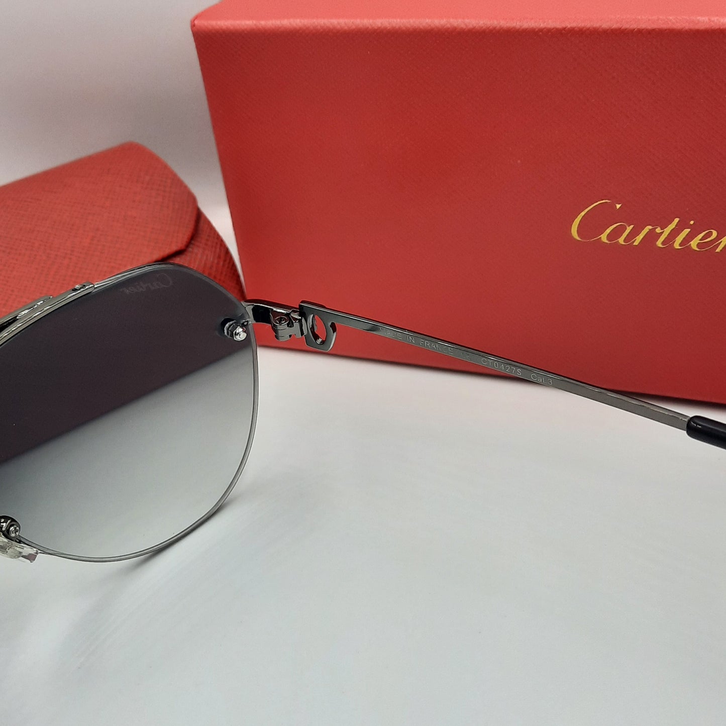 Solaires: CARTIER semi percé CT0427S noir