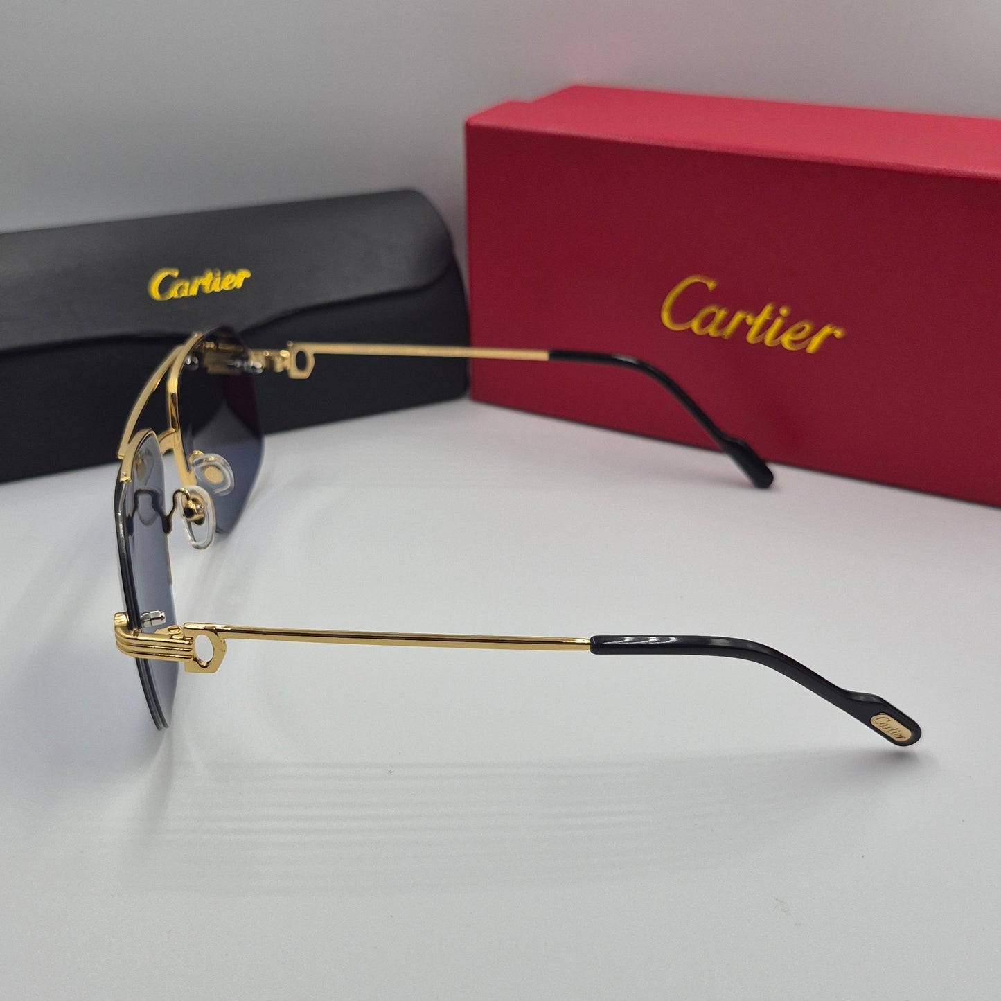 Solaires: CARTIER CT0426S santos dumont bleu doré