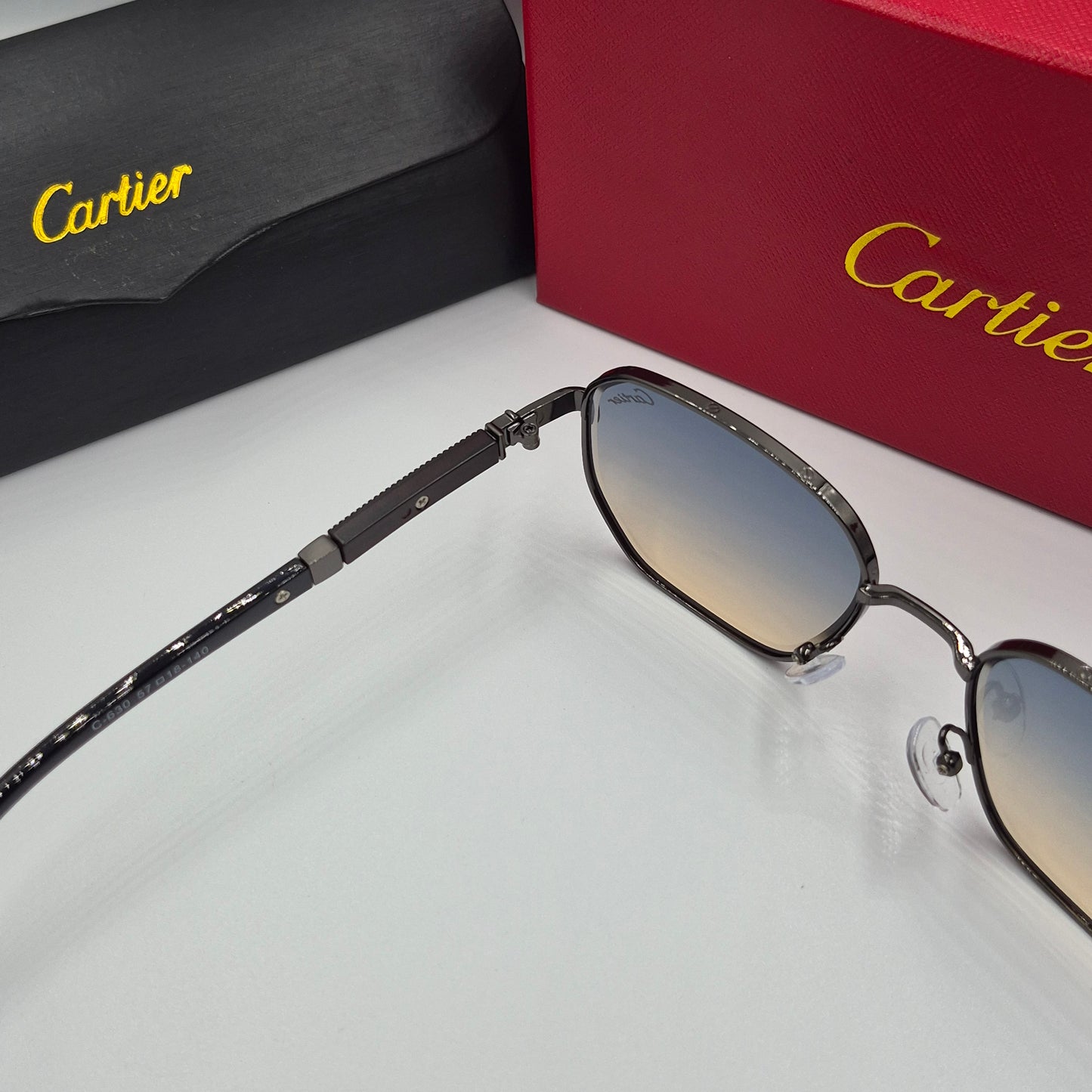 Solaires: CARTIER santos gris noir bleu sunrise