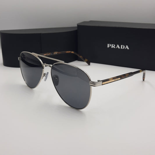 Solaires: PRADA SPRA58 argent tortoise