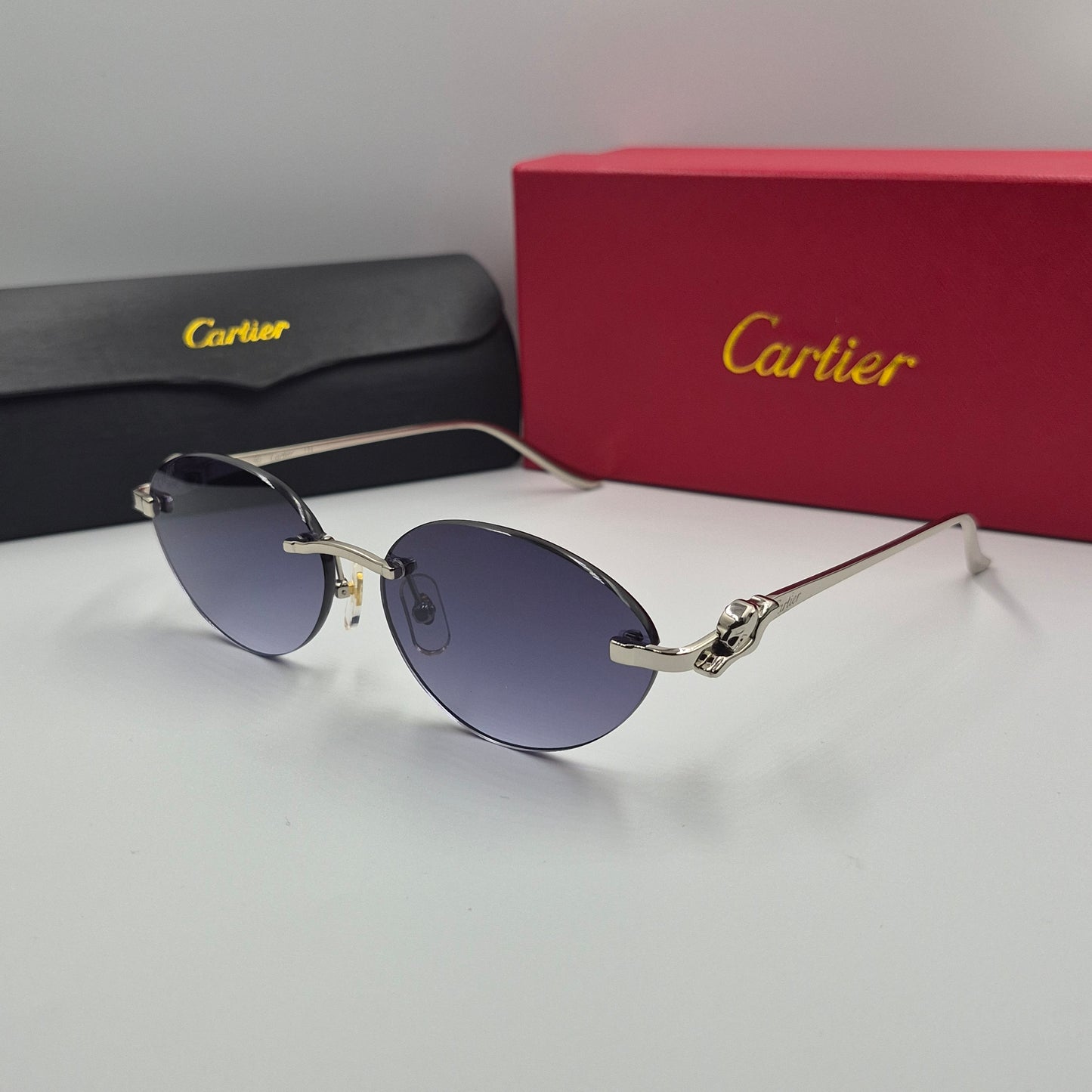 Solaires: CARTIER PANTHERE CT0504S argent noir deg