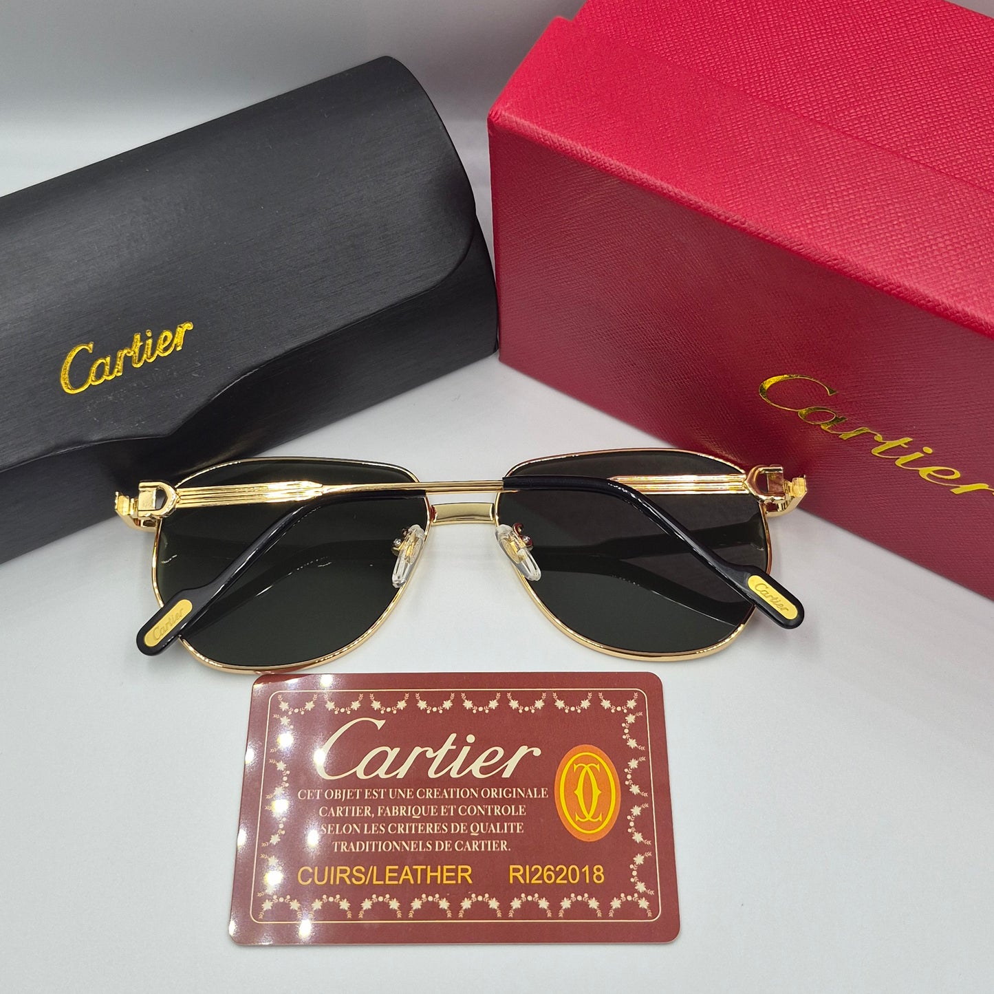 Solaires: CARTIER CT0484O doré vert