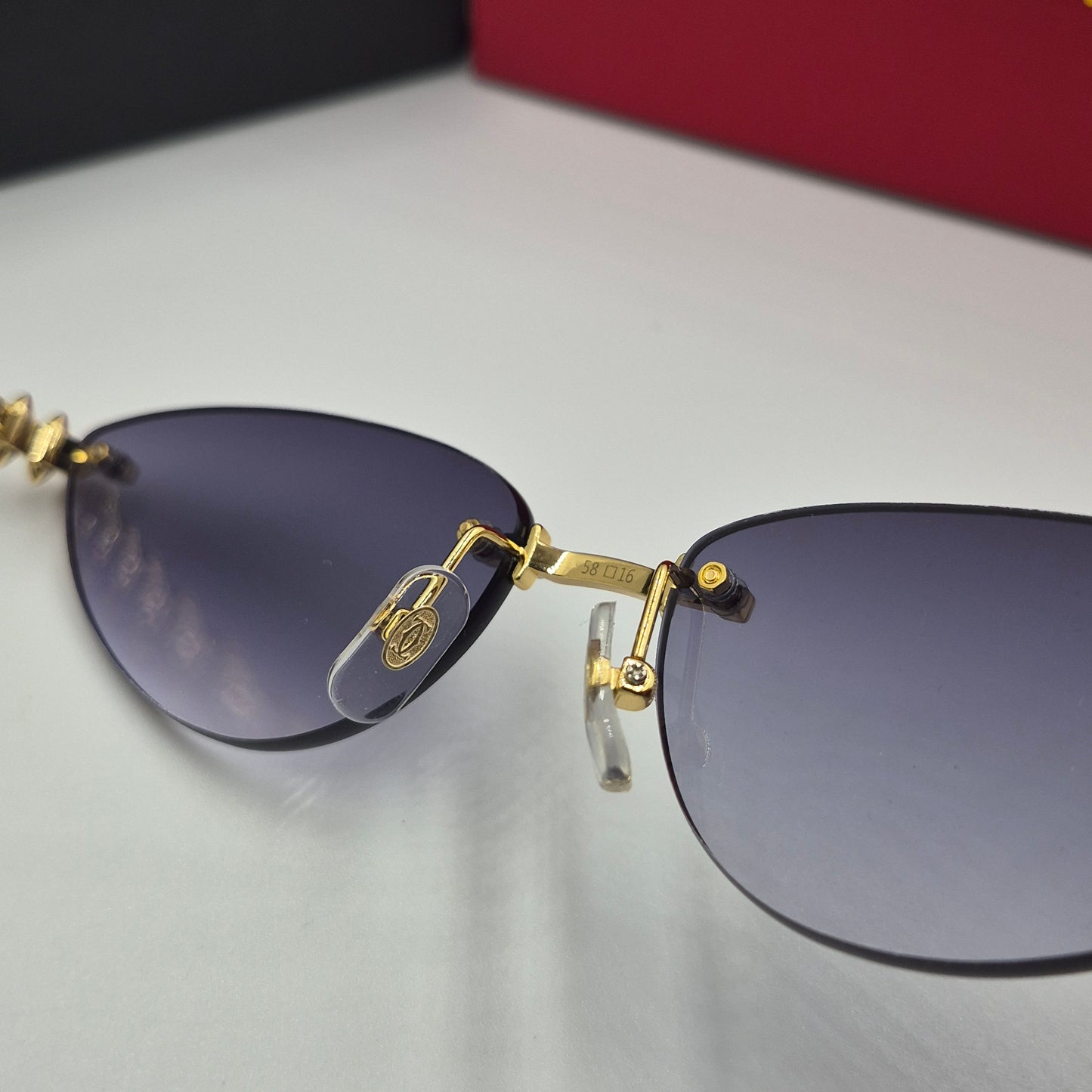 Solaires: CARTIER CLASH CT0543S doré noir deg