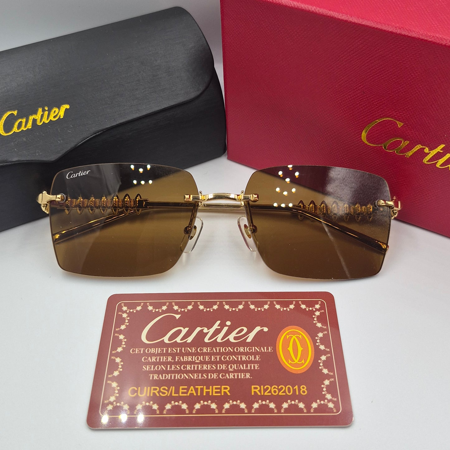 Solaires: CARTIER CLASH CT0545S doré marron