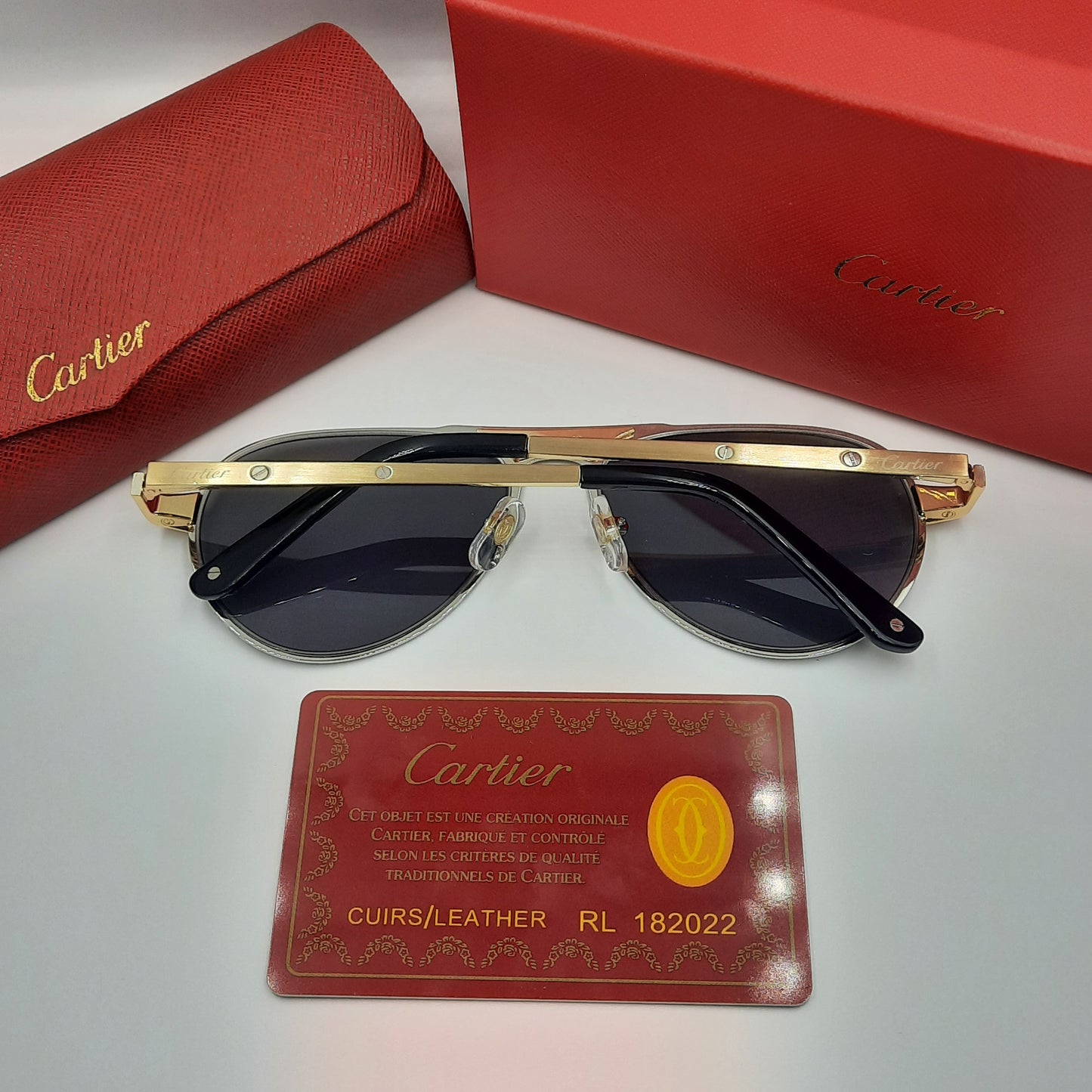 Solaires: CARTIER SANTOS CT0533S doré