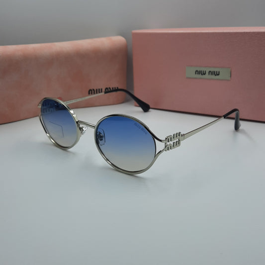 Solaires: MIUMIU argenté bleu