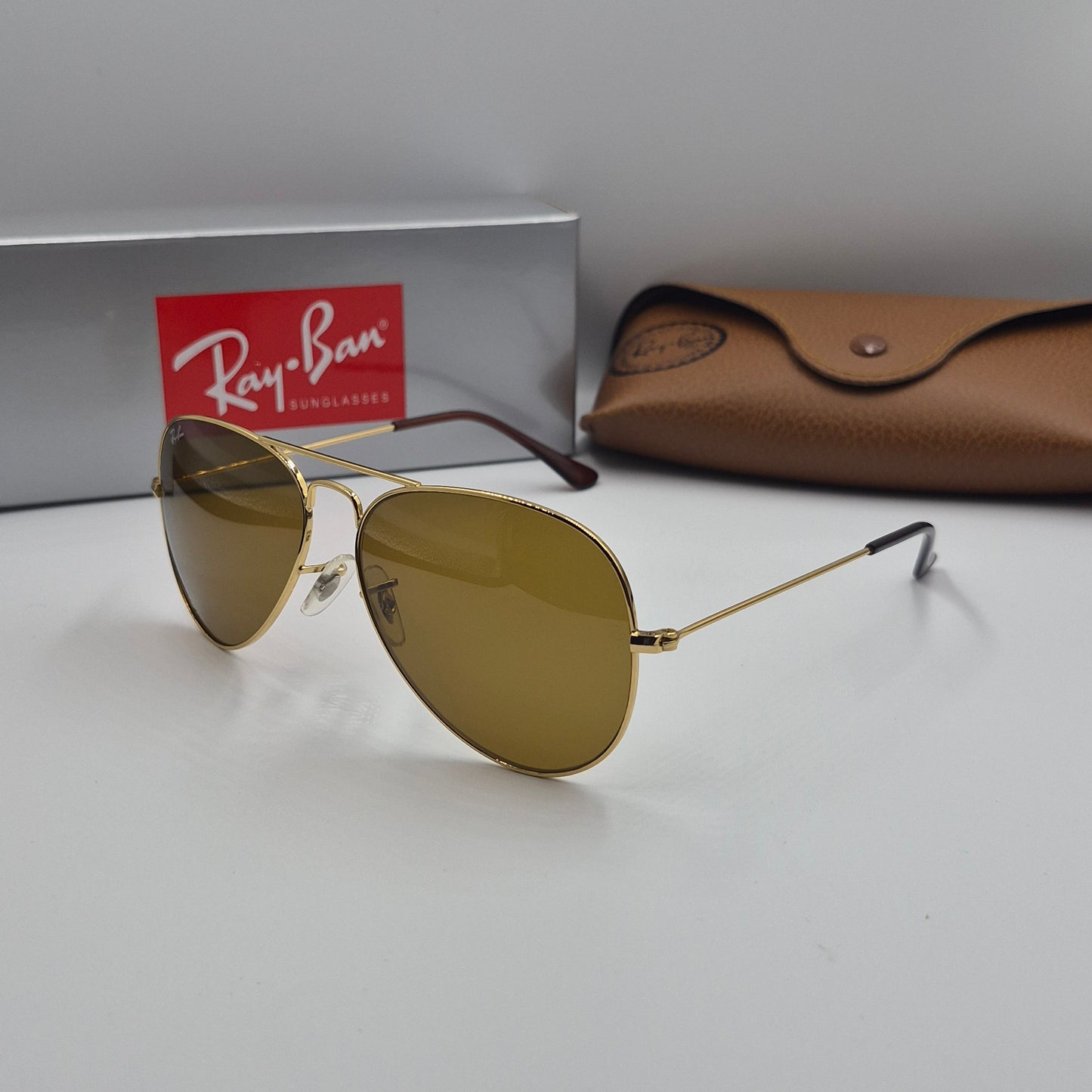 Solaires:  RAYBAN AVIATOR CLASSIC RB-3025 doré/marron