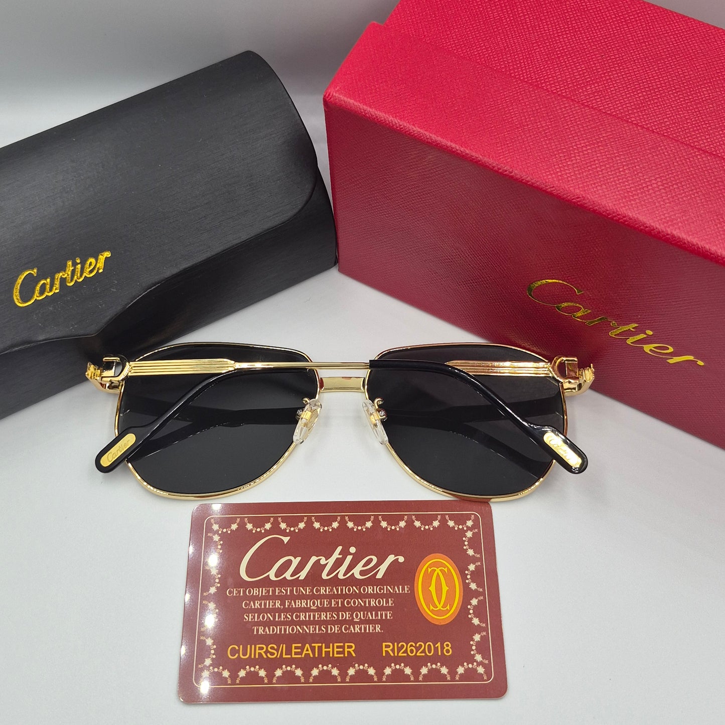 Solaires: CARTIER CT0484O doré noir
