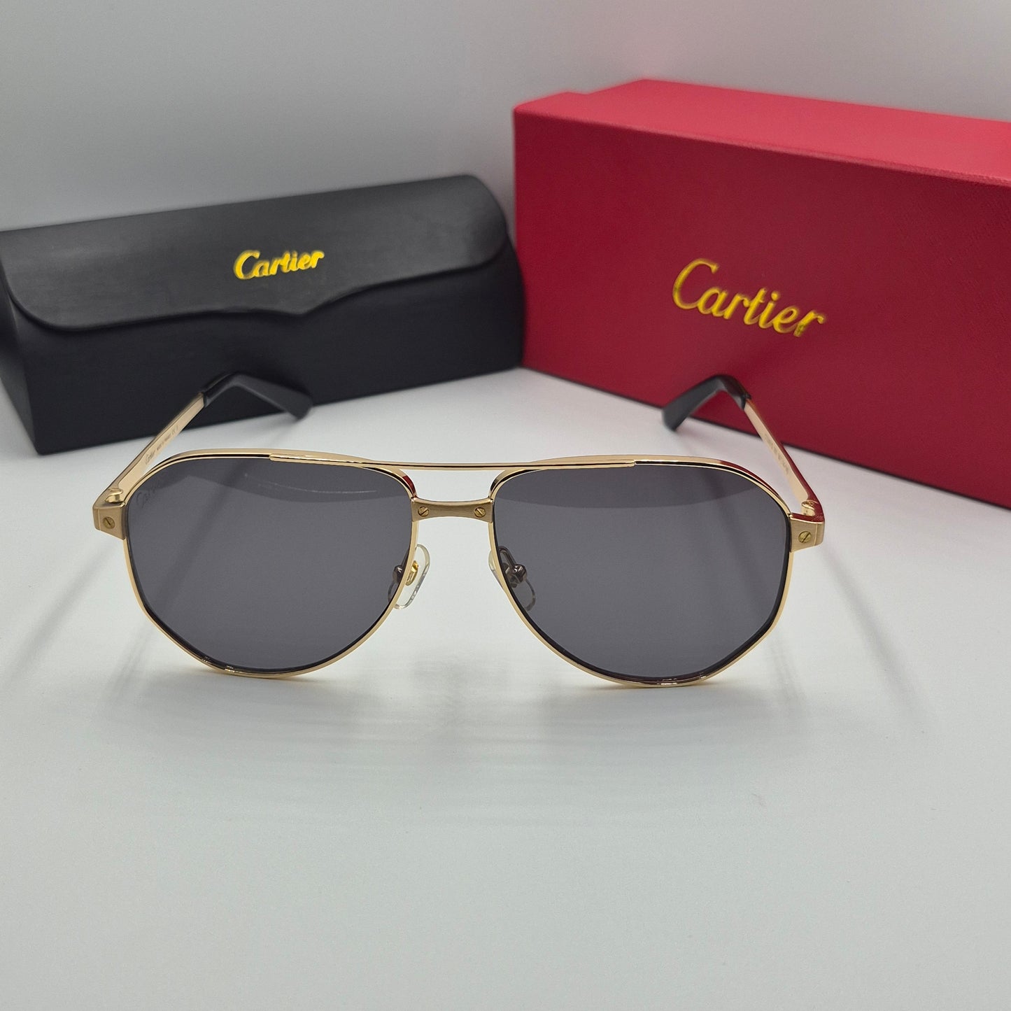 Solaires: CARTIER SANTOS CT0461S doré noir