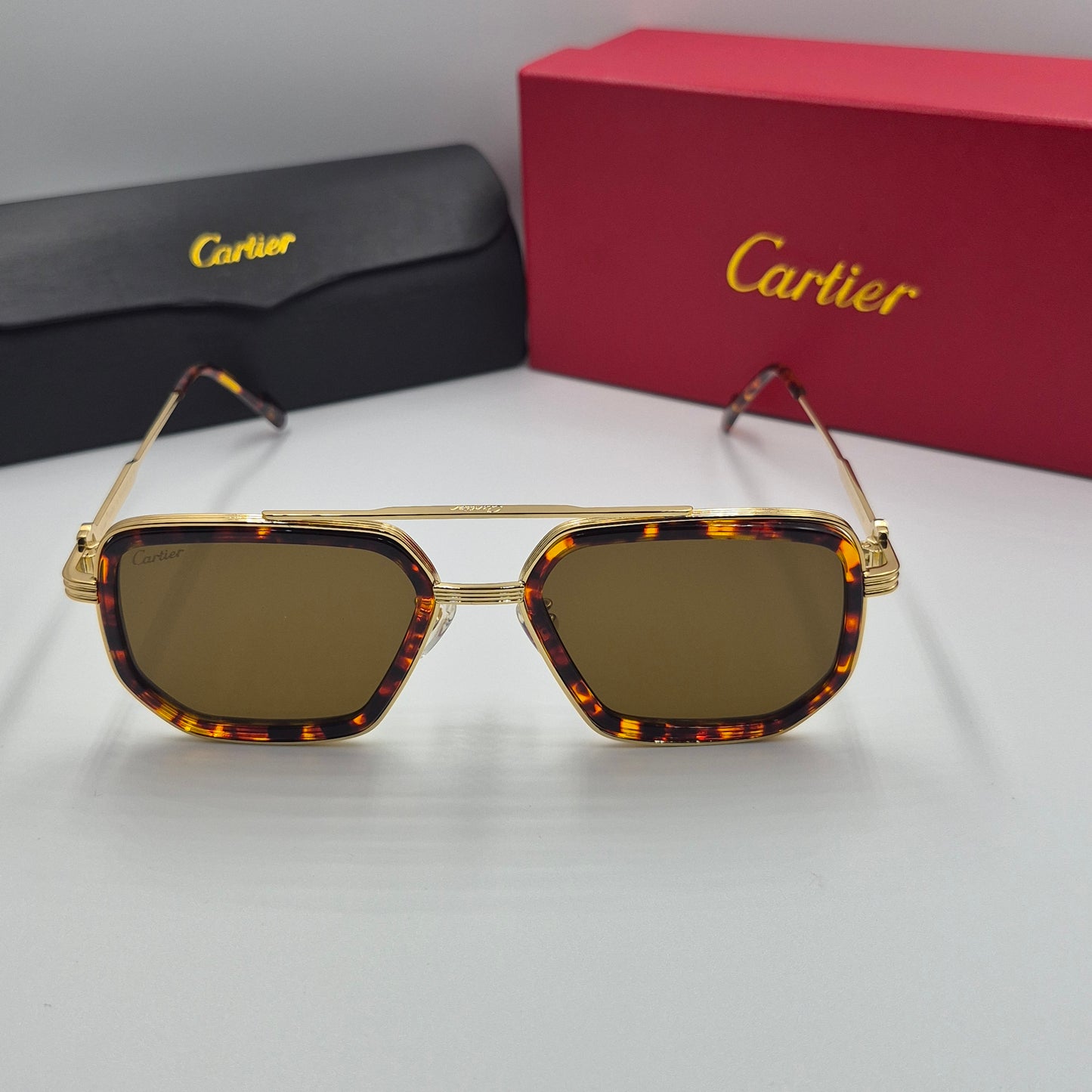 Solaires: CARTIER CT0863S doré marron havane