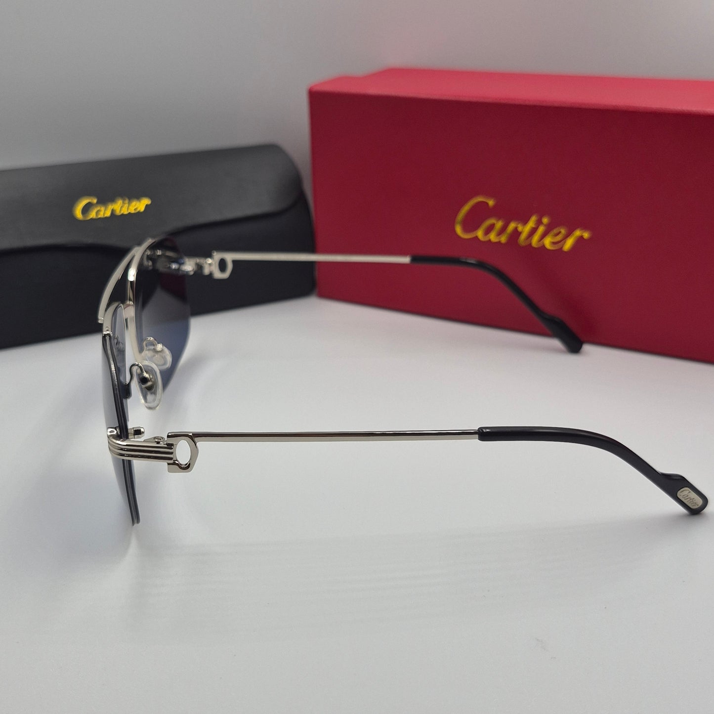 Solaires: CARTIER CT0426S santos dumont bleu argent