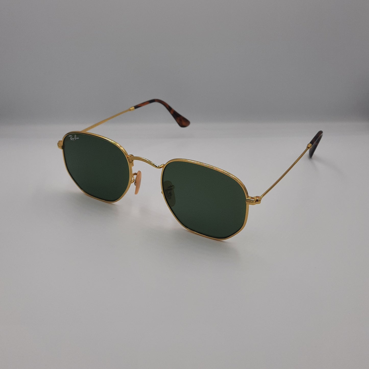 Solaires:  RAYBAN RB-3548 hexagonal Gold/vert