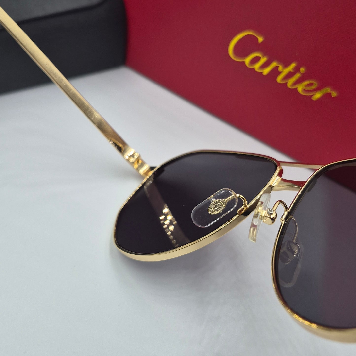 Solaires: CARTIER SANTOS CT0461S doré noir