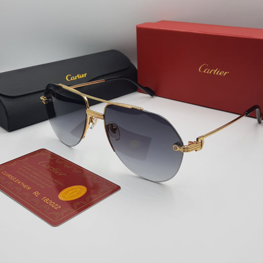 Solaires: CARTIER semi percé CT0427S doré noir