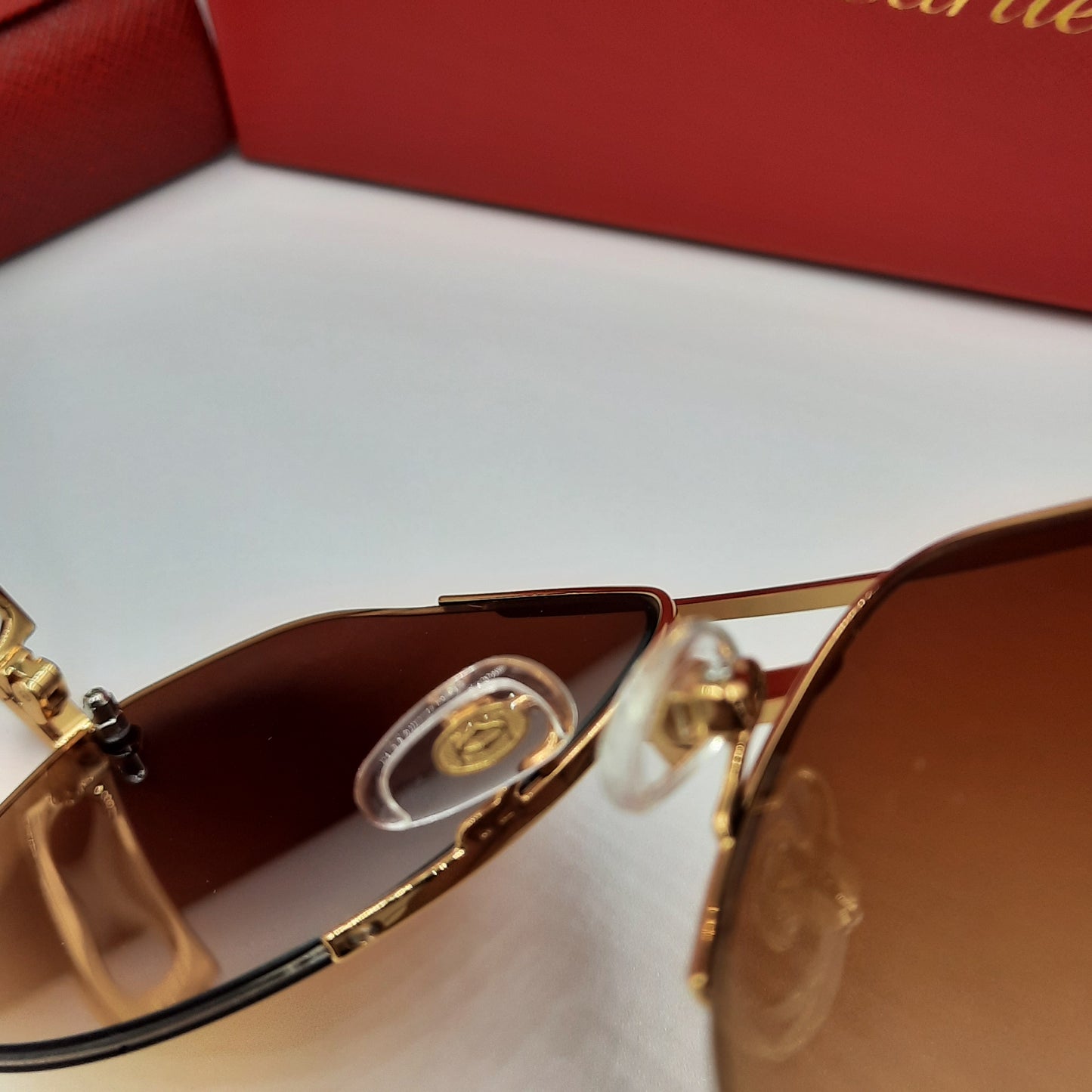 Solaires: CARTIER semi percé CT0427S doré marron