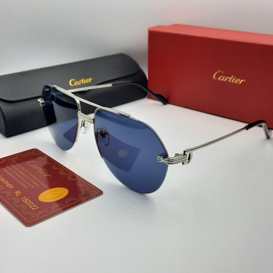 Solaires: CARTIER semi percé CT0427S argenté