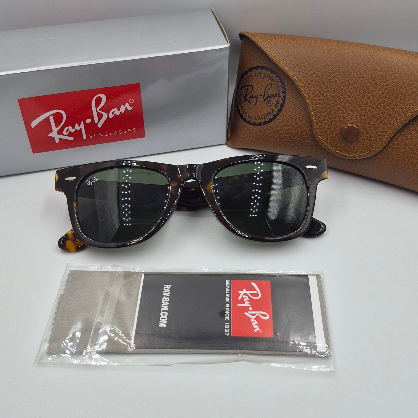 Solaires: RAYBAN Wayfarer Classic RB2140 Marron havane/vert