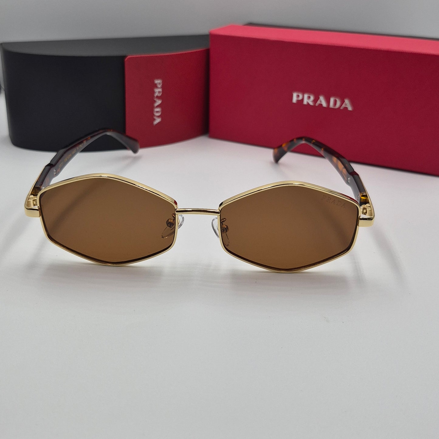 Solaires: PRADA  doré marron havane