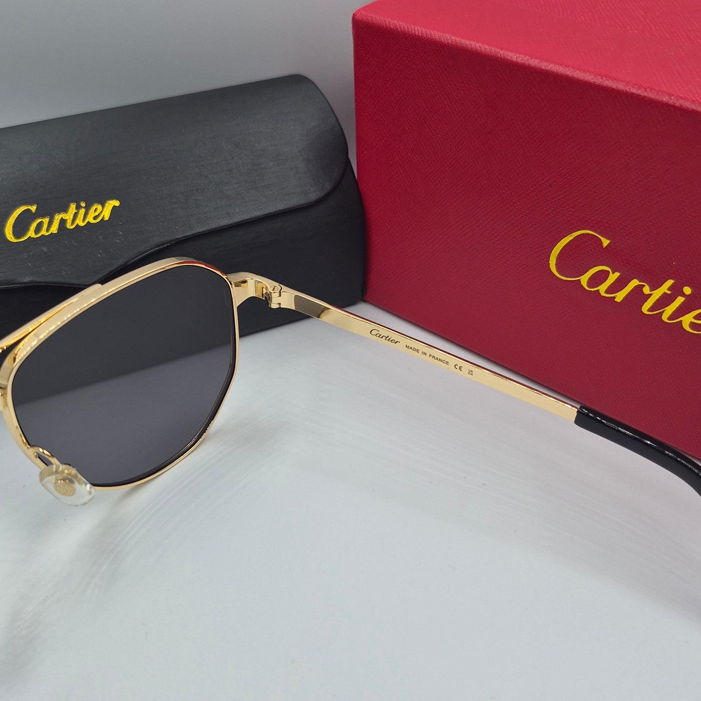Solaires: CARTIER SANTOS CT0461S doré noir