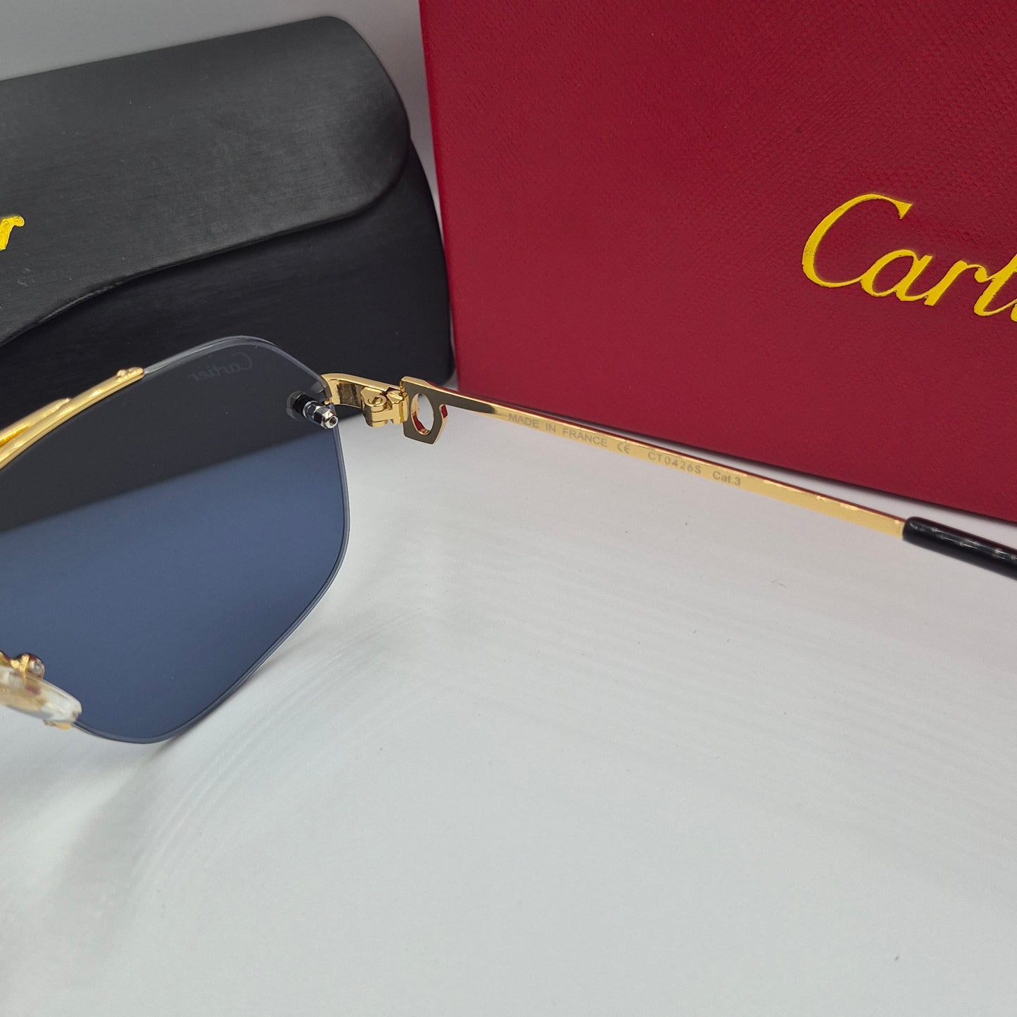 Solaires: CARTIER CT0426S santos dumont bleu doré