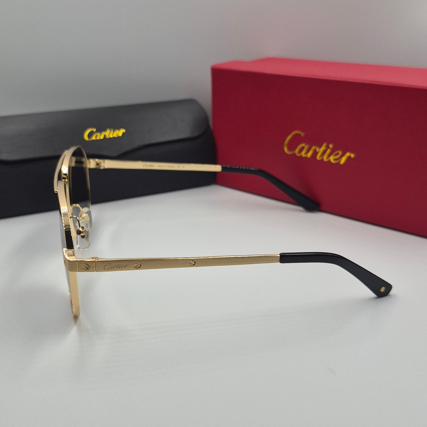 Solaires: CARTIER SANTOS CT0461S doré noir
