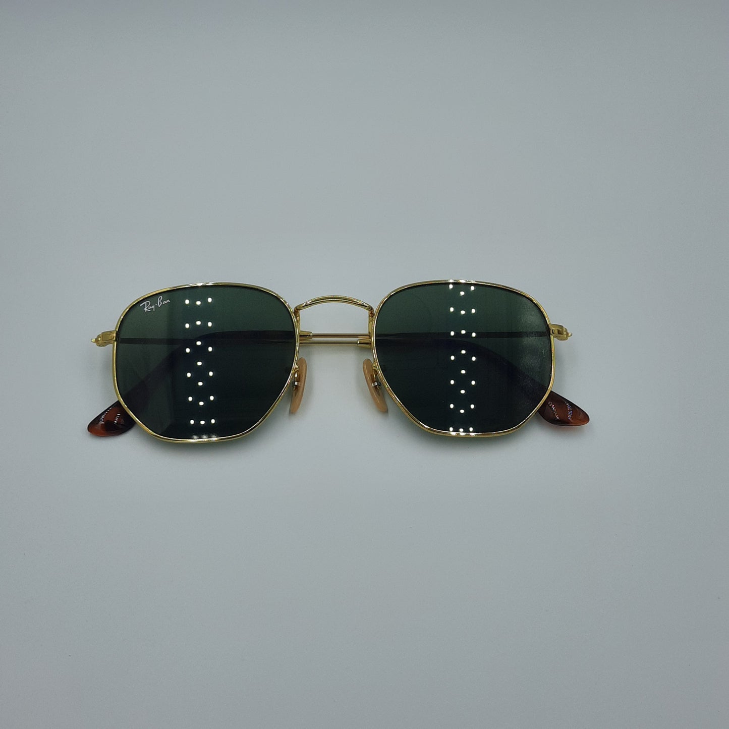 Solaires:  RAYBAN RB-3548 hexagonal Gold/vert