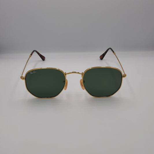 Solaires:  RAYBAN RB-3548 hexagonal Gold/vert