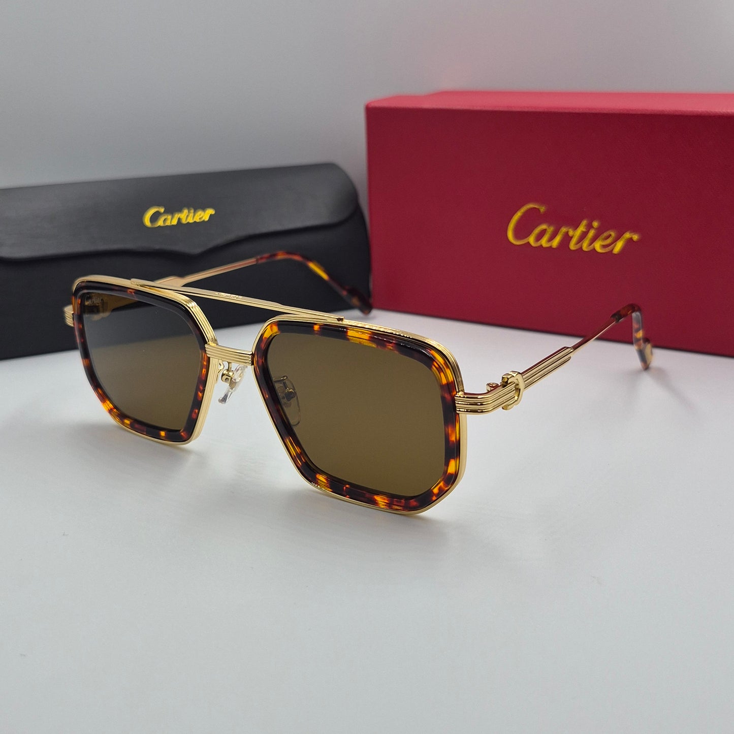 Solaires: CARTIER CT0863S doré marron havane