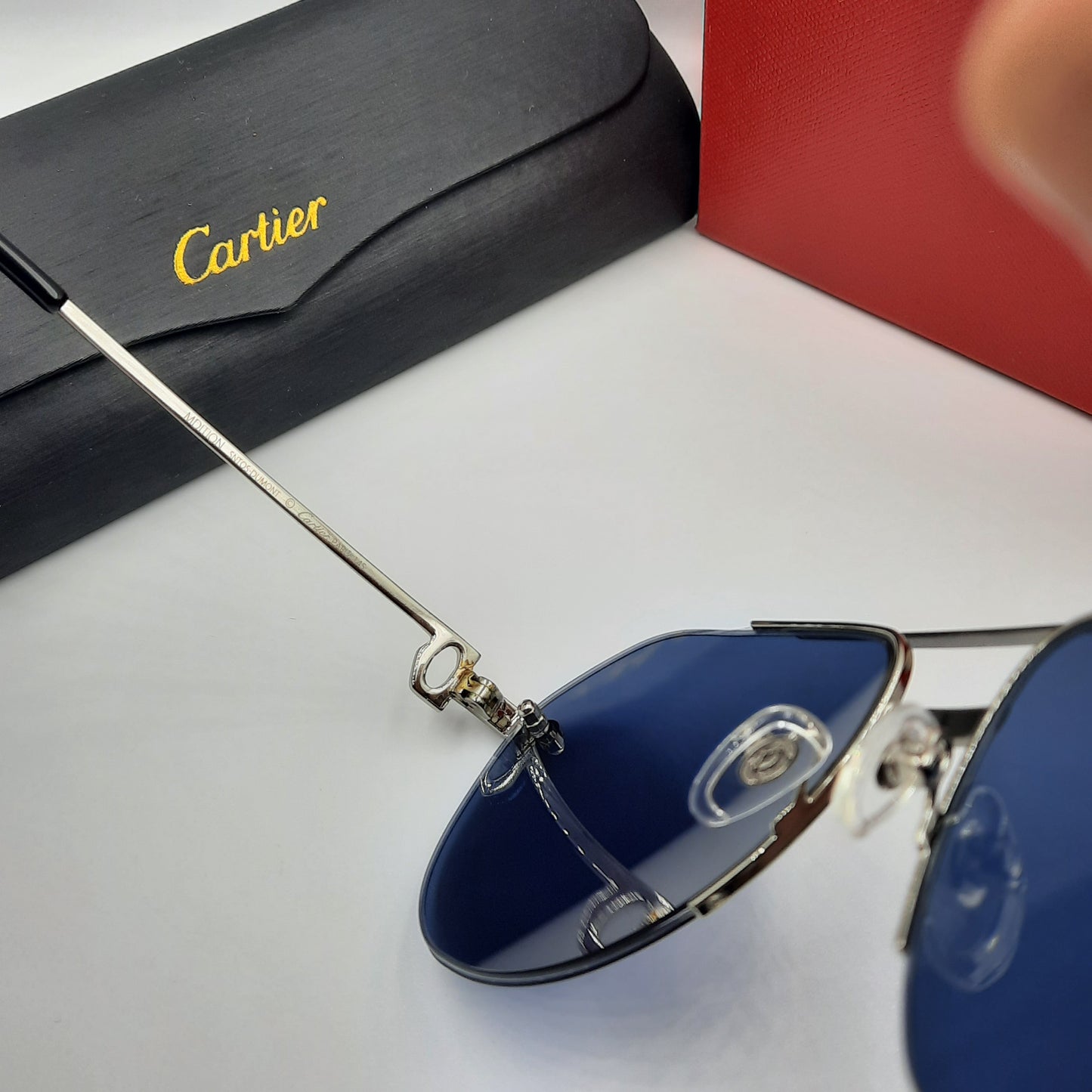 Solaires: CARTIER semi percé CT0427S argenté