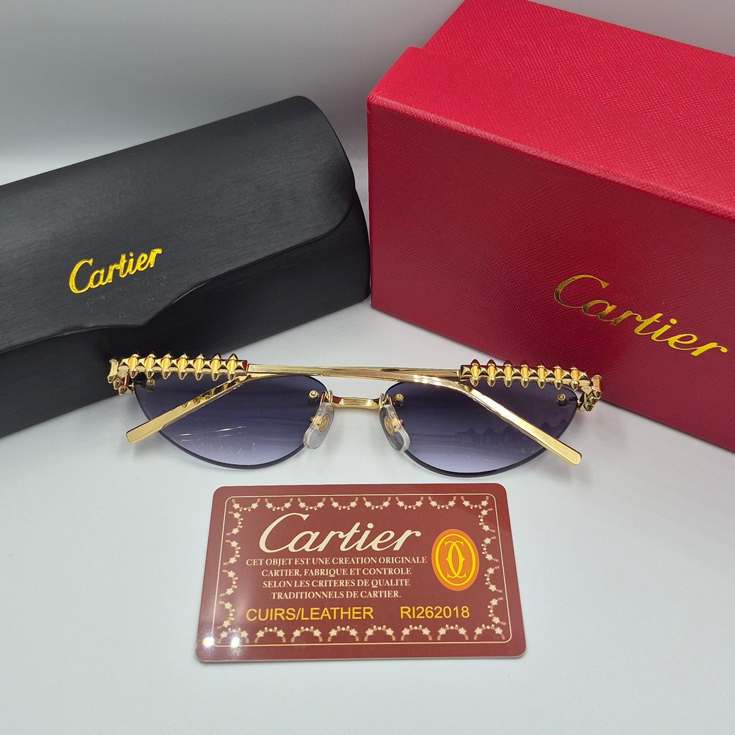 Solaires: CARTIER CLASH CT0543S doré noir deg