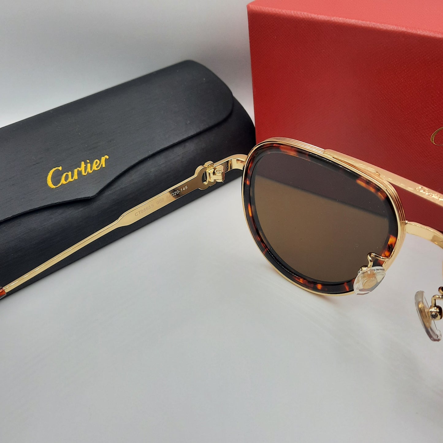 Solaires: CARTIER  CT0865S doré marron havane