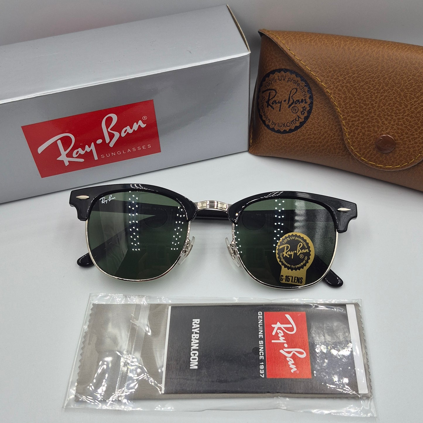 Solaires: Clubmaster RB-3016 Noir/argent