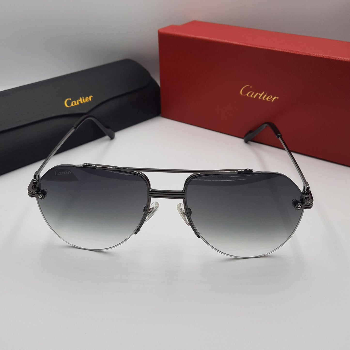 Solaires: CARTIER semi percé CT0427S noir