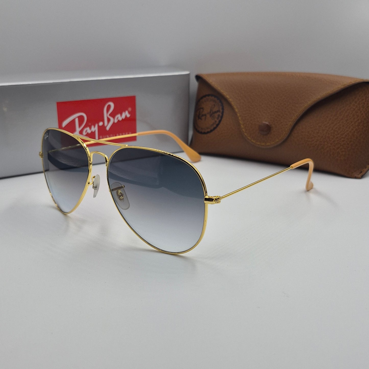 Solaires:  RAYBAN AVIATOR CLASSIC RB-3025 Gold/BLEU Dégradé saumon