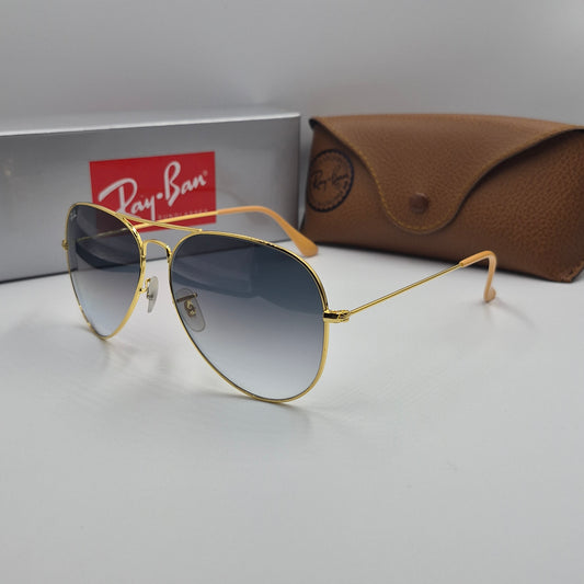 Solaires:  RAYBAN AVIATOR CLASSIC RB-3025 Gold/BLEU Dégradé saumon