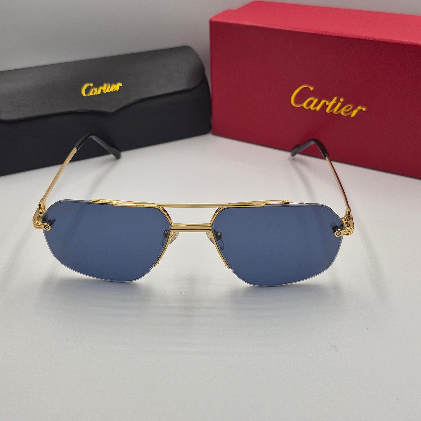 Solaires: CARTIER CT0426S santos dumont bleu doré