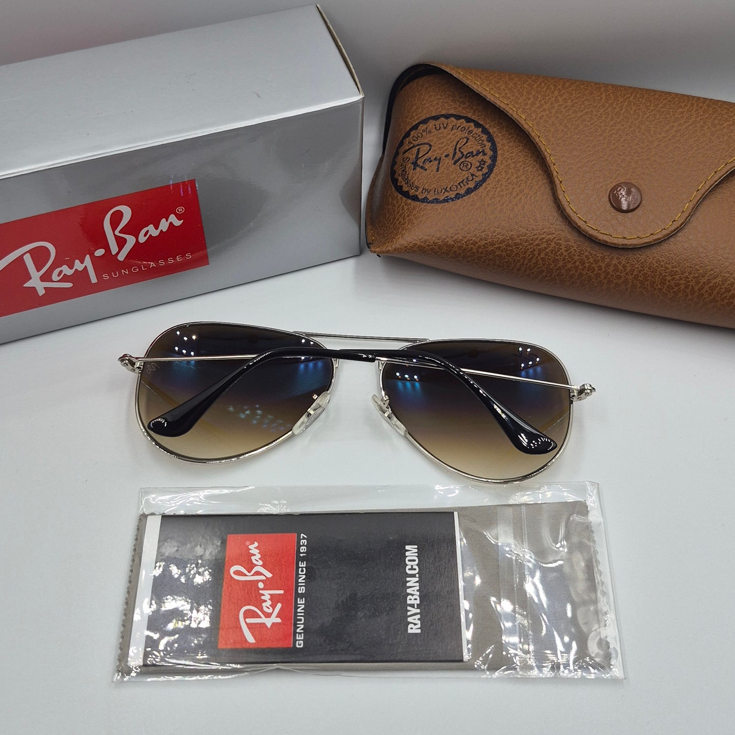 Solaires:  RAYBAN AVIATOR CLASSIC RB-3025 argent marron