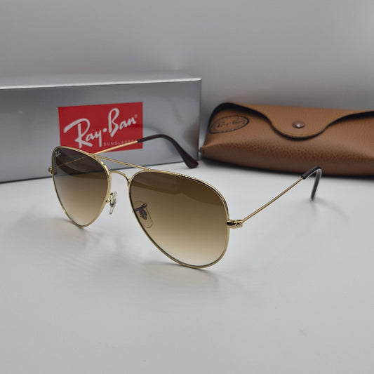 Solaires:  RAYBAN AVIATOR CLASSIC RB-3025 doré/marron Dégradé