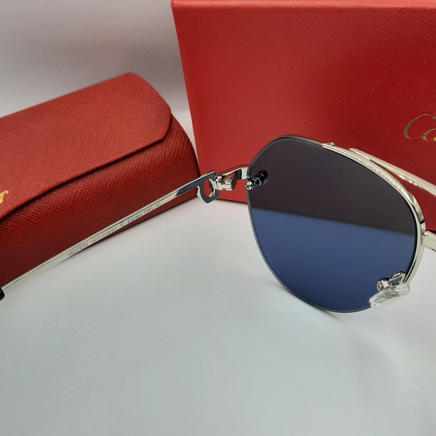 Solaires: CARTIER semi percé CT0427S argenté