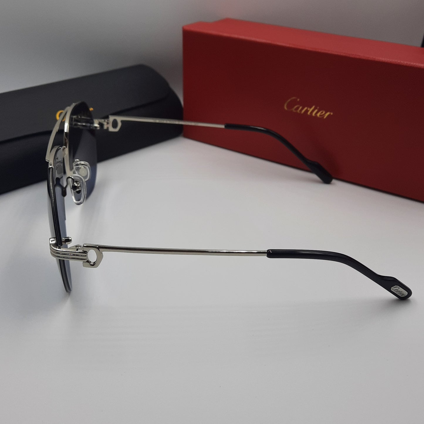 Solaires: CARTIER semi percé CT0427S argenté