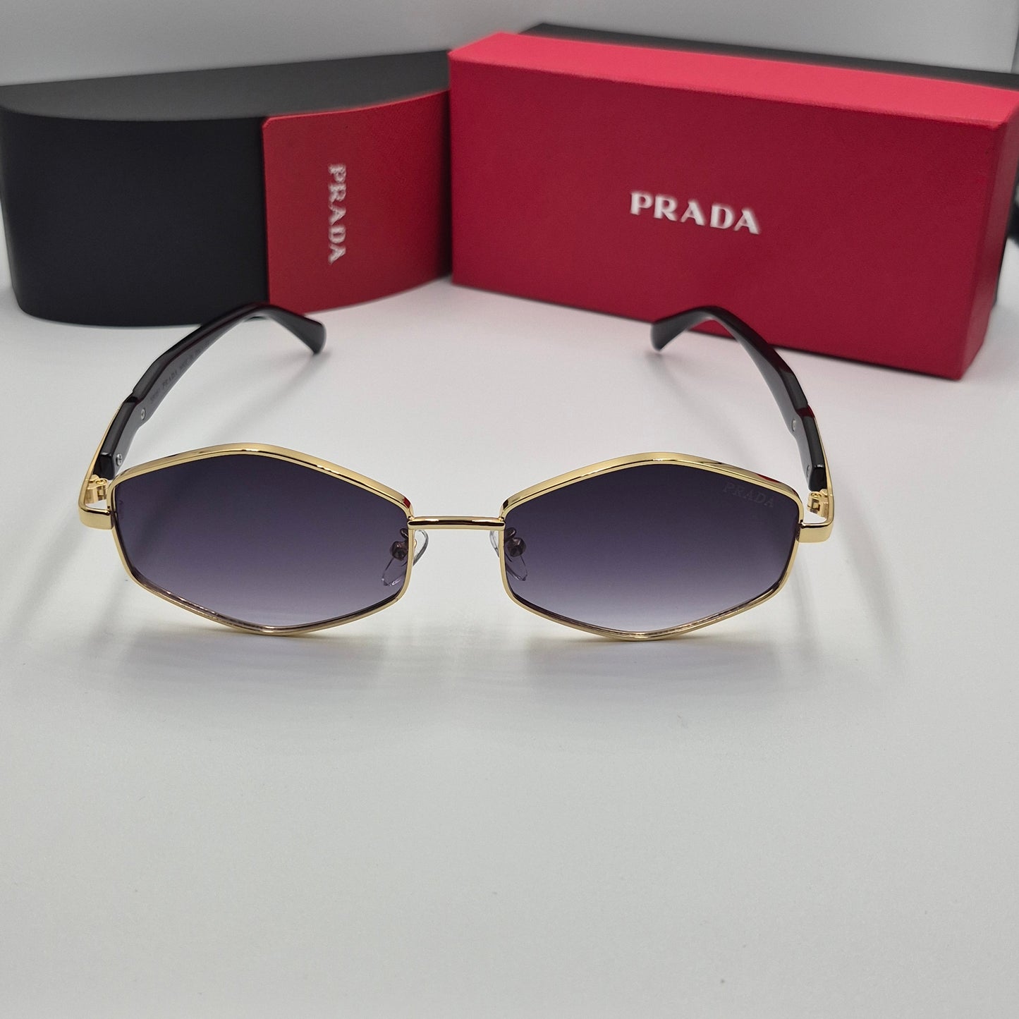 Solaires: PRADA  doré noir havane