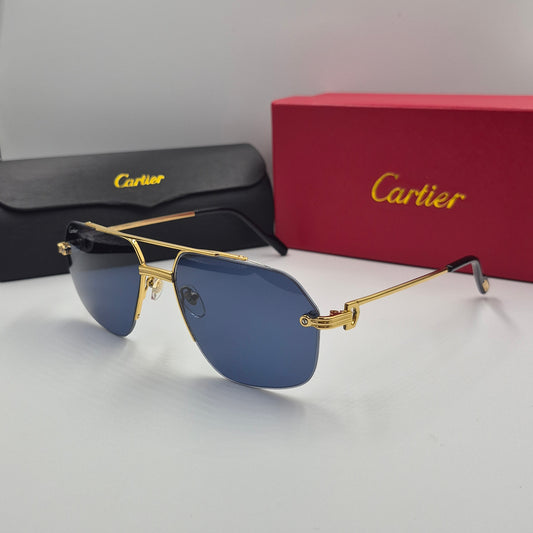 Solaires: CARTIER CT0426S santos dumont bleu doré